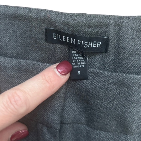 Eileen Fisher Wool Blend Trousers - Gray - 8 - Picture 3 of 4